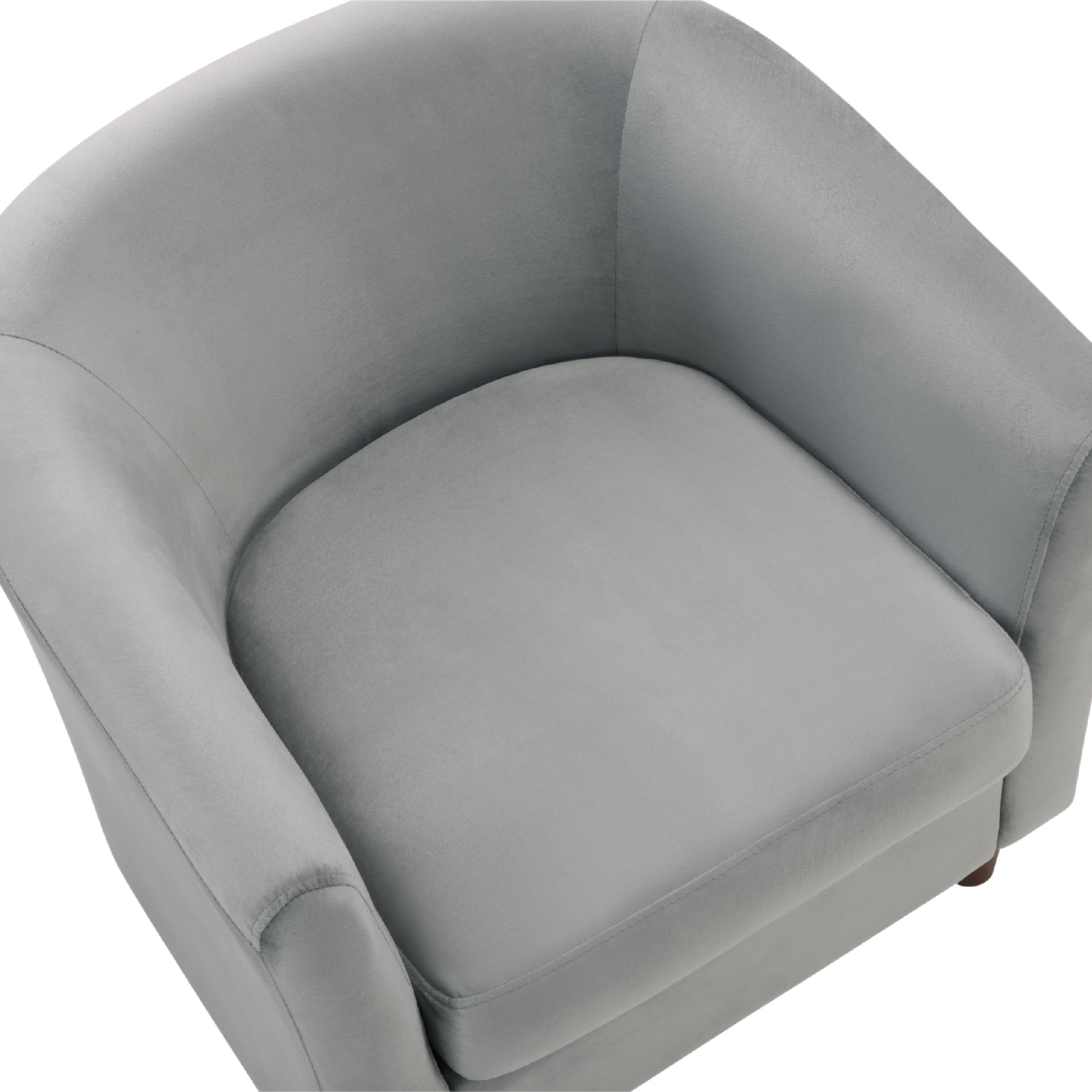 Velvet Accent Chair With Ottoman, Modern Barrel Chair Armchair For Living Room, Bedroom, Gray_maomaolike.com